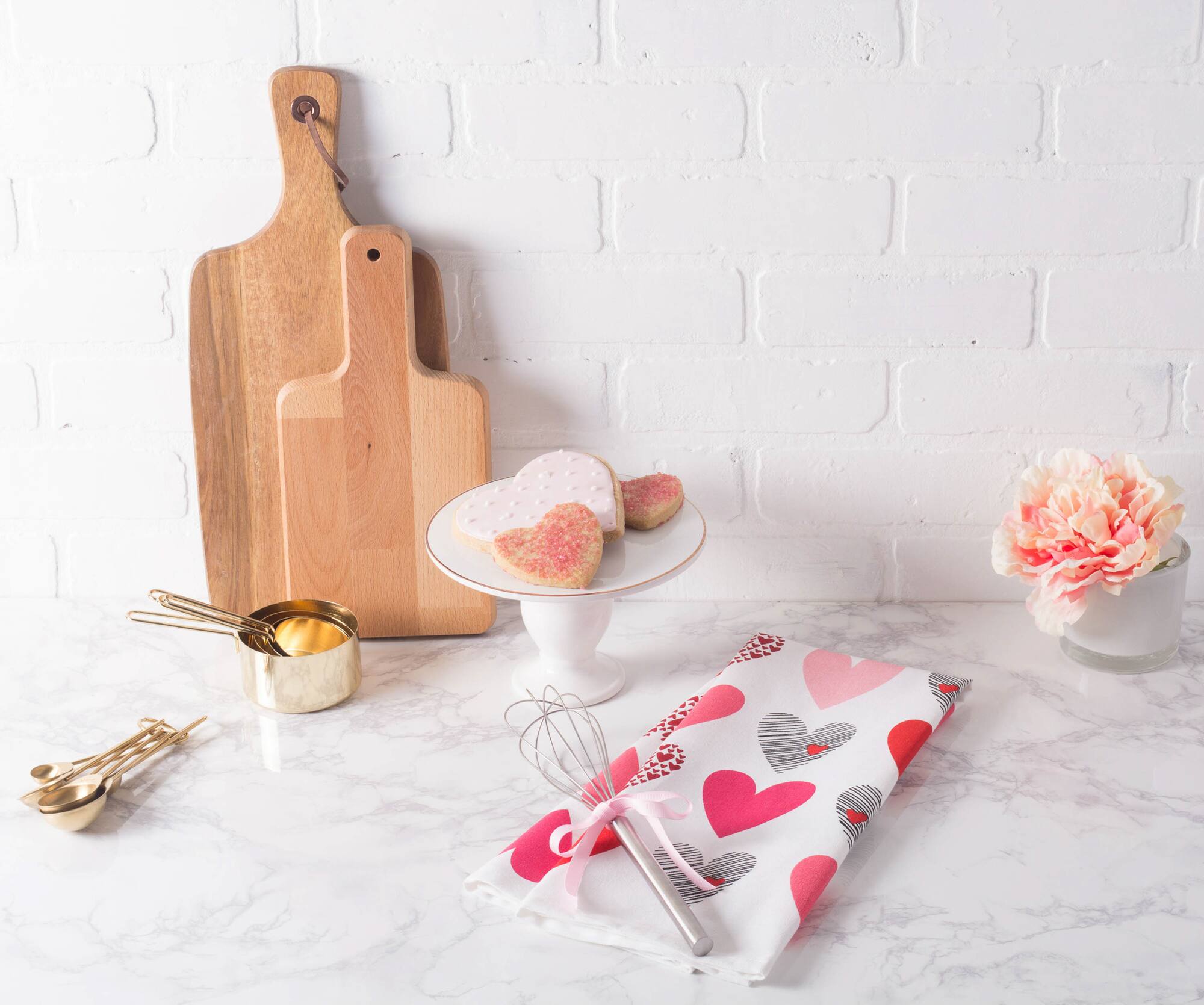 DII® Hearts Collage Printed Dishtowels, 2ct.